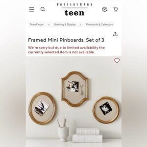 PB Teen framed push pin boards NEW